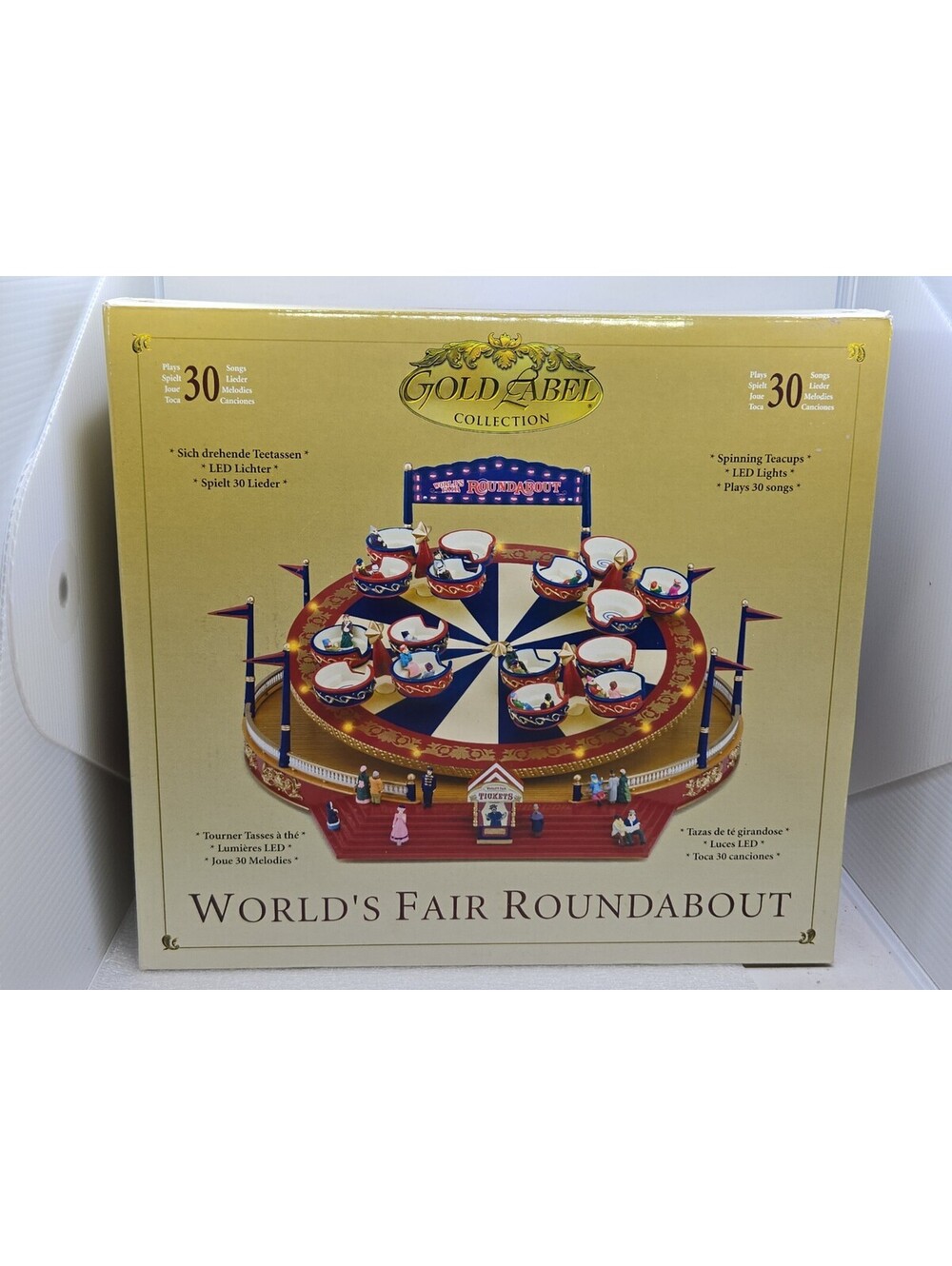 Mr. Christmas Gold Label World’s Fair Roundabout Cups Amusement Park Ride